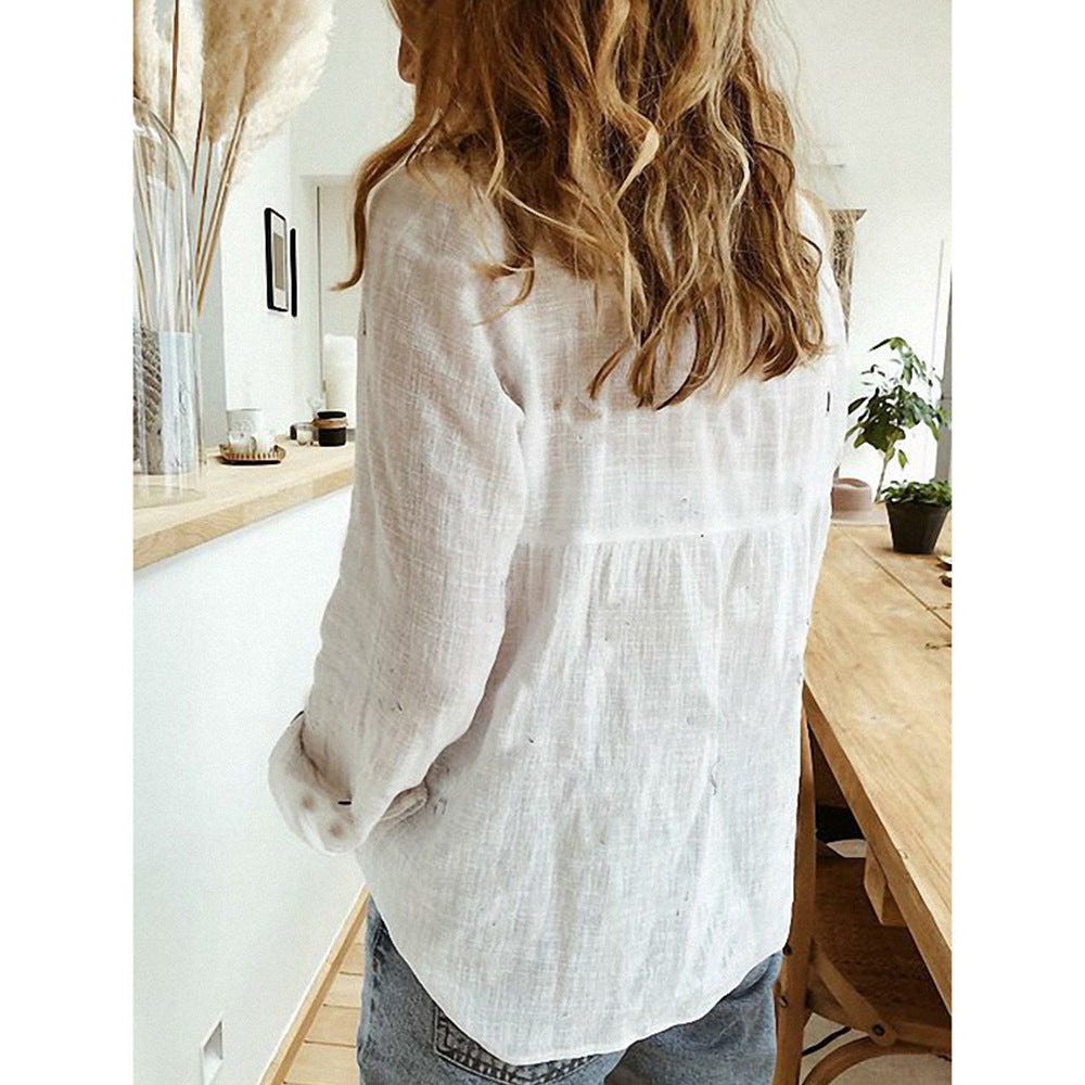 Lisa® | Elegant long-sleeved linen blouse